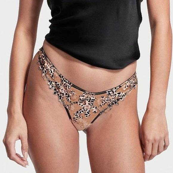 VS Very Sexy Floral Embroidered Thong Panty & Waist Cincher Leopard - Picture 7 of 16